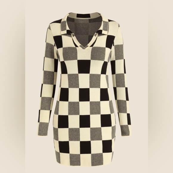 Chic Checkered Cotton Mini Dress